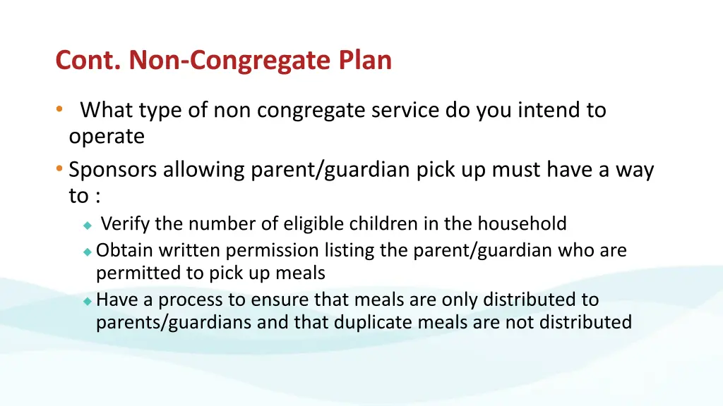 cont non congregate plan