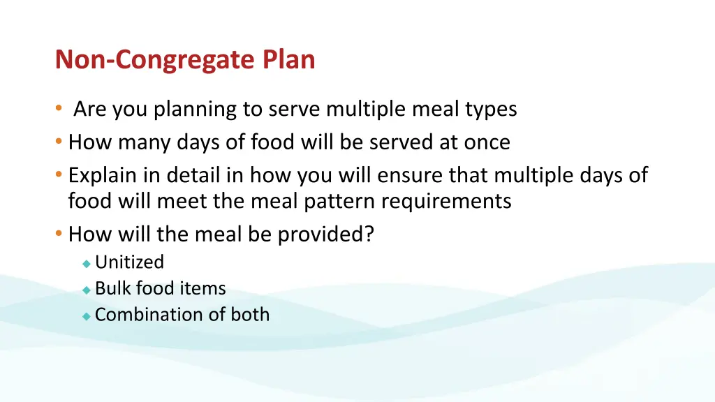 non congregate plan