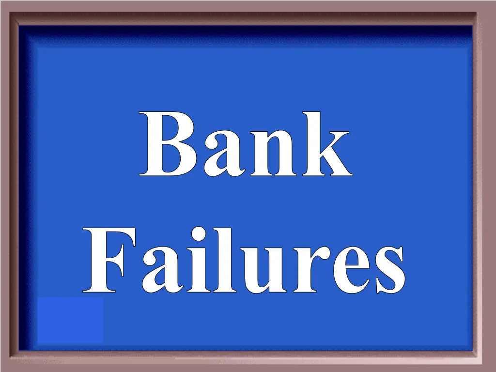 bank failures