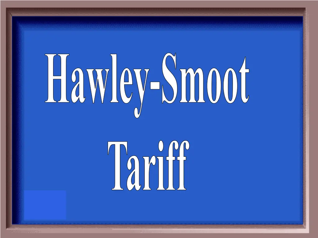 hawley smoot tariff