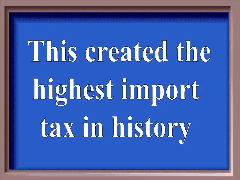 this created the highest import tax in history