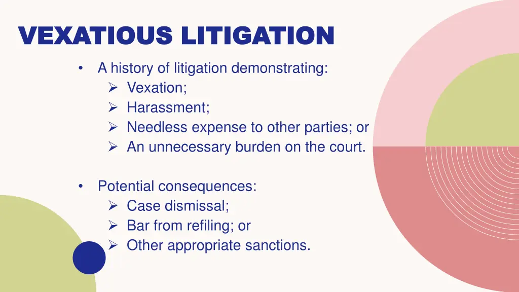 vexatious litigation vexatious litigation