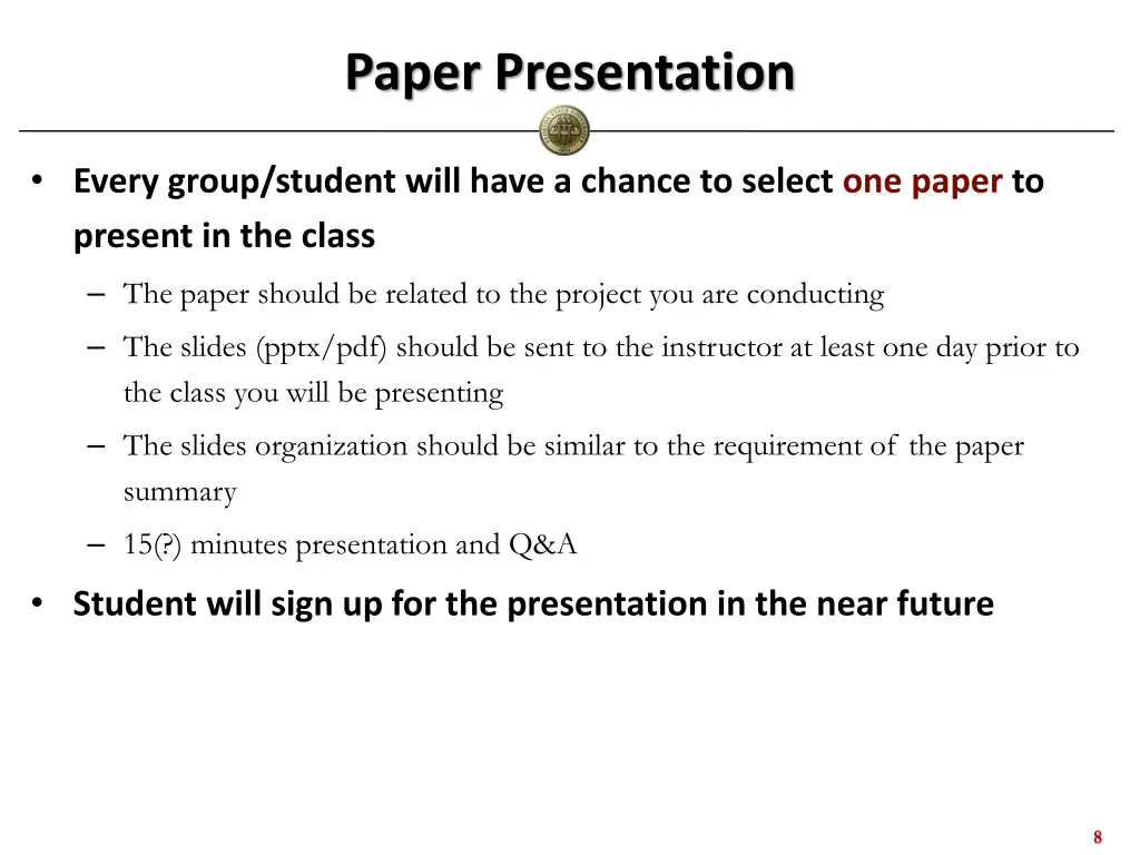 paper presentation