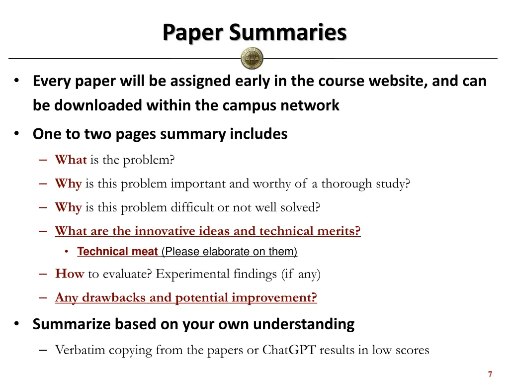 paper summaries