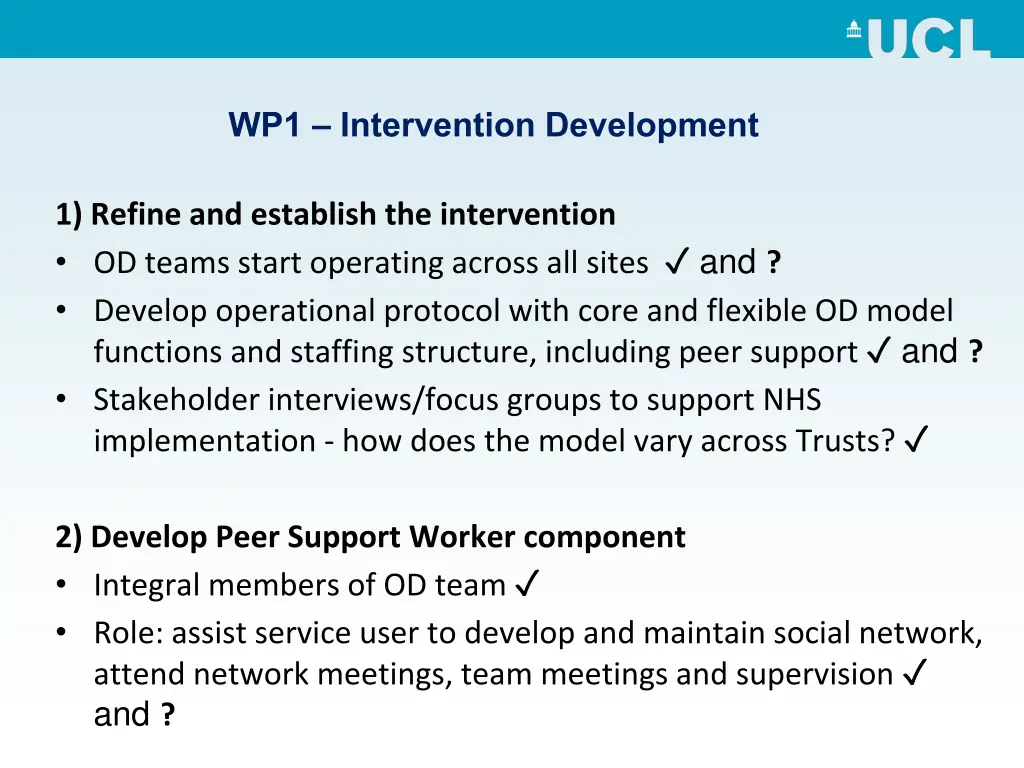 wp1 intervention development