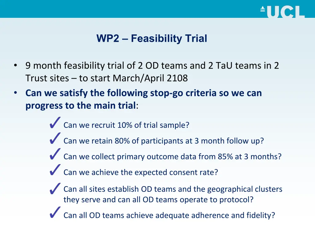wp2 feasibility trial
