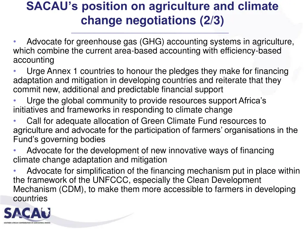 sacau s position on agriculture and climate 1