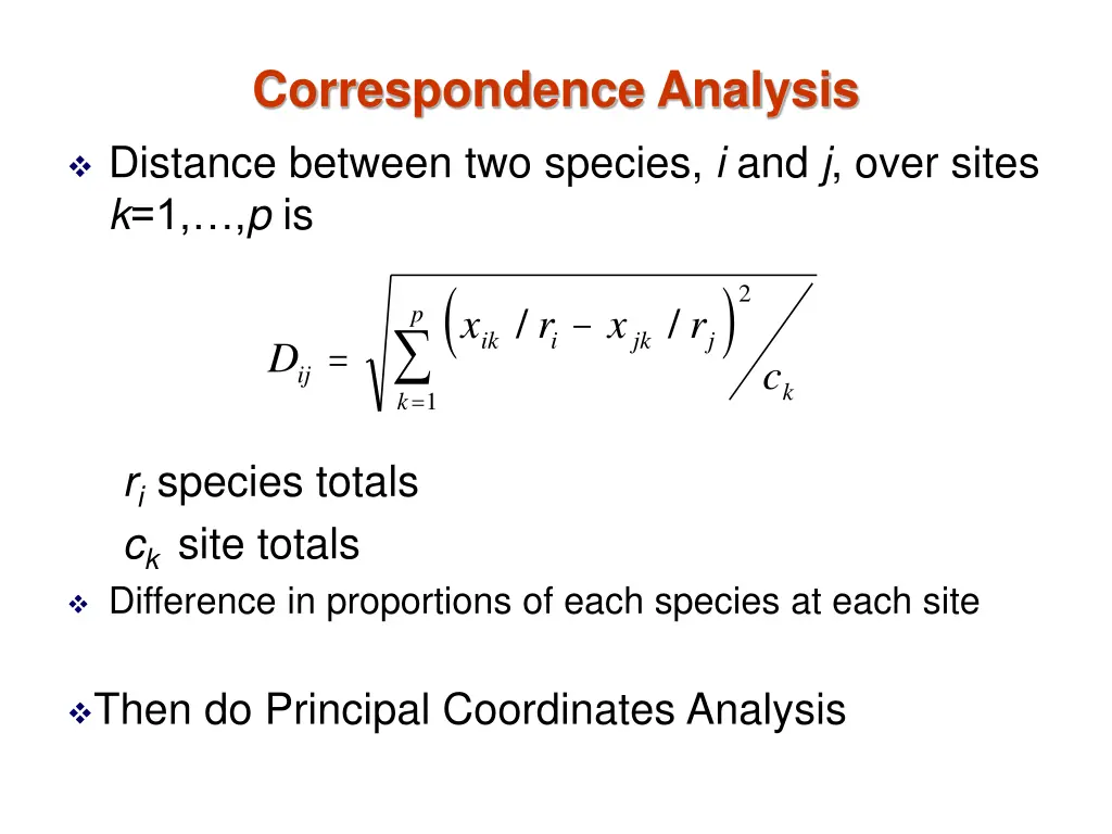 correspondence analysis