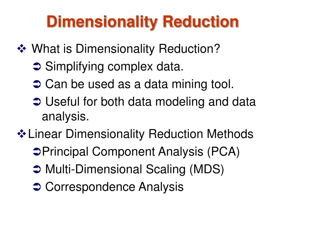 dimensionality reduction