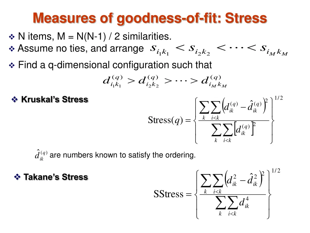 measures of goodness of fit stress