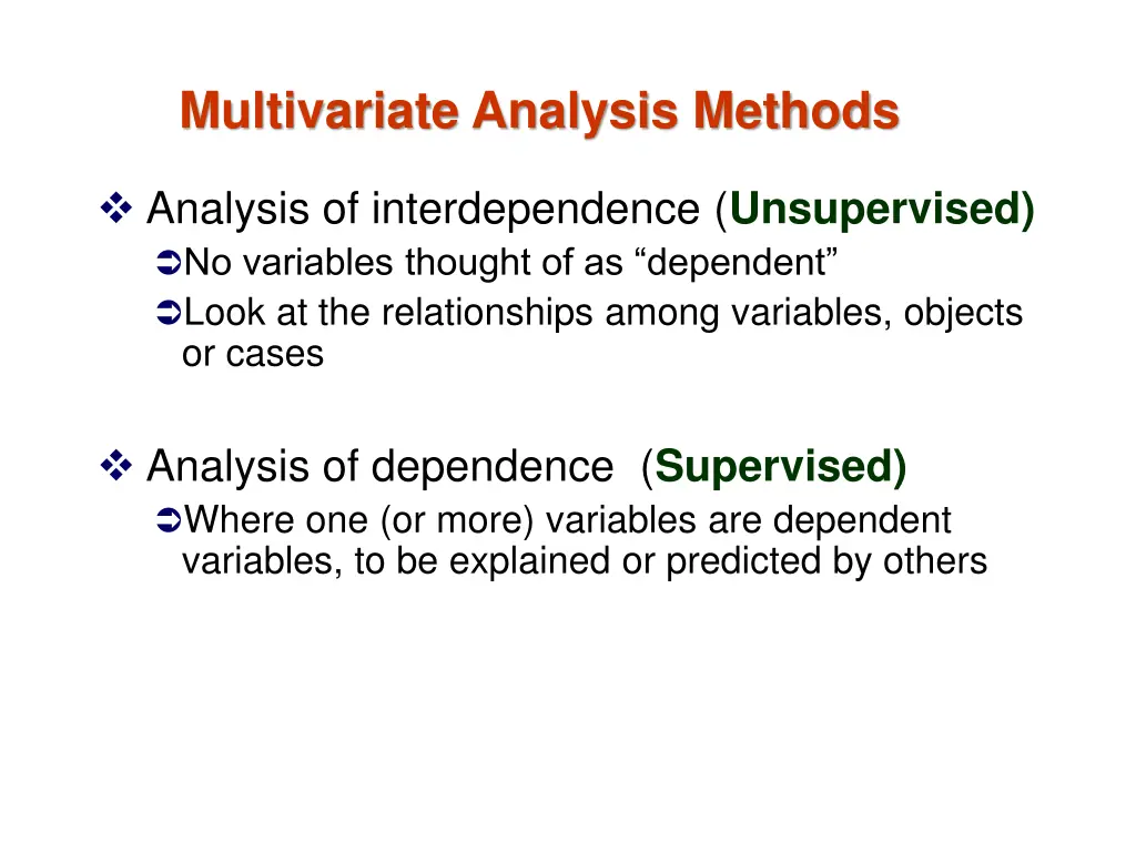 multivariate analysis methods