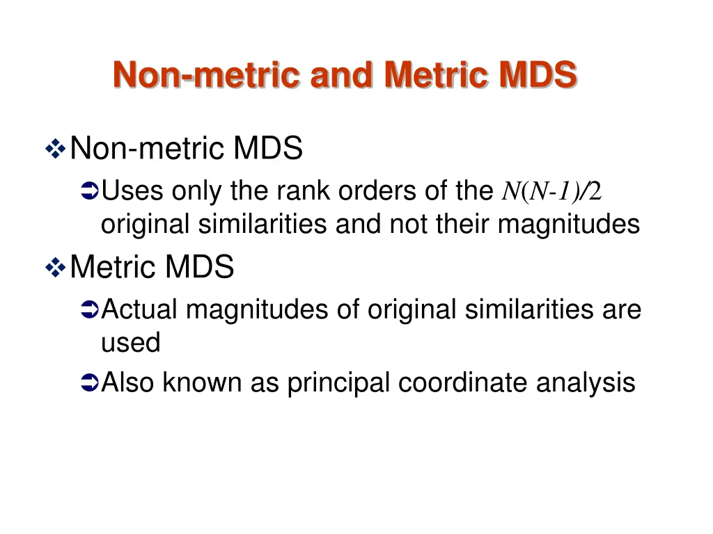 non metric and metric mds