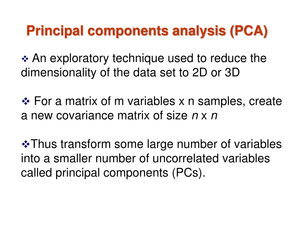 principal components analysis pca