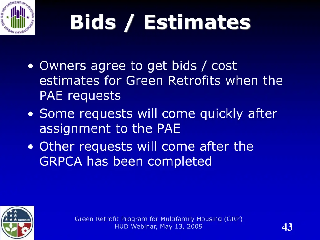bids estimates