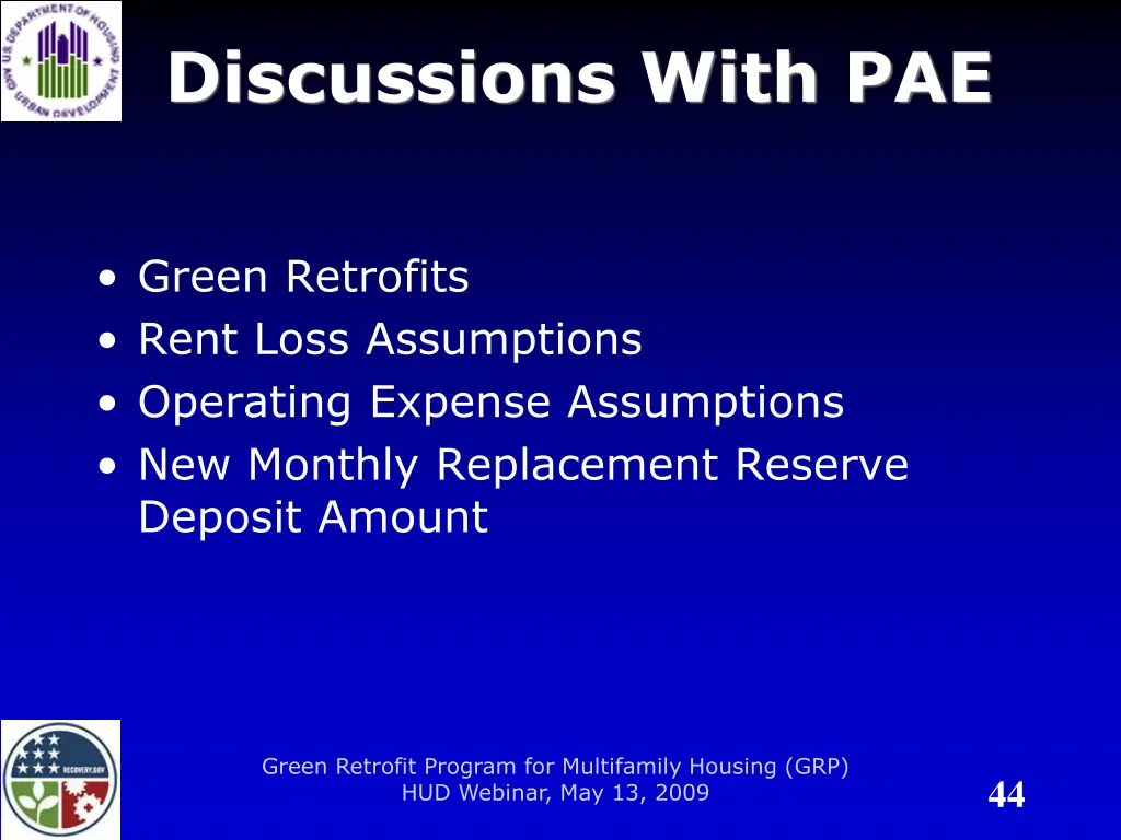 discussions with pae