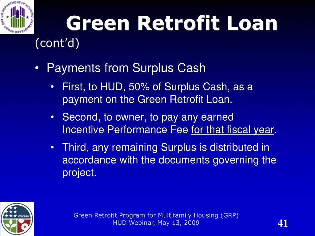 green retrofit loan cont d
