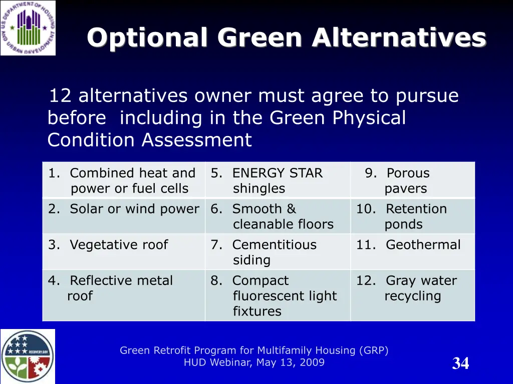 optional green alternatives
