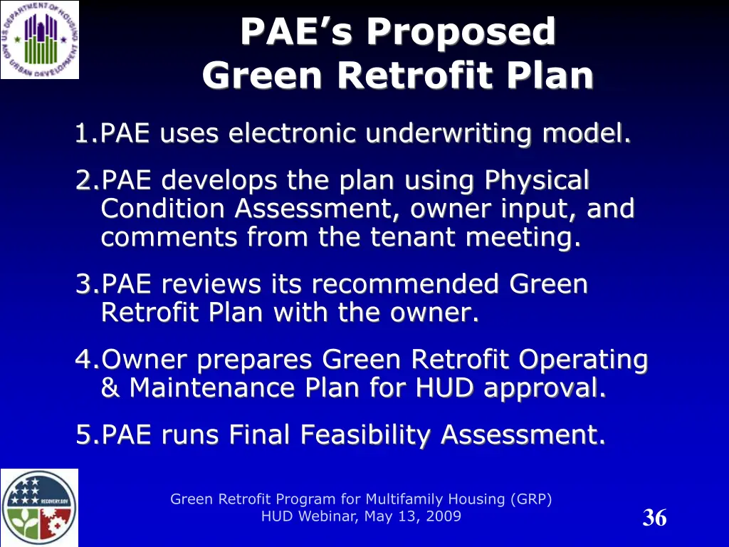 pae s proposed green retrofit plan