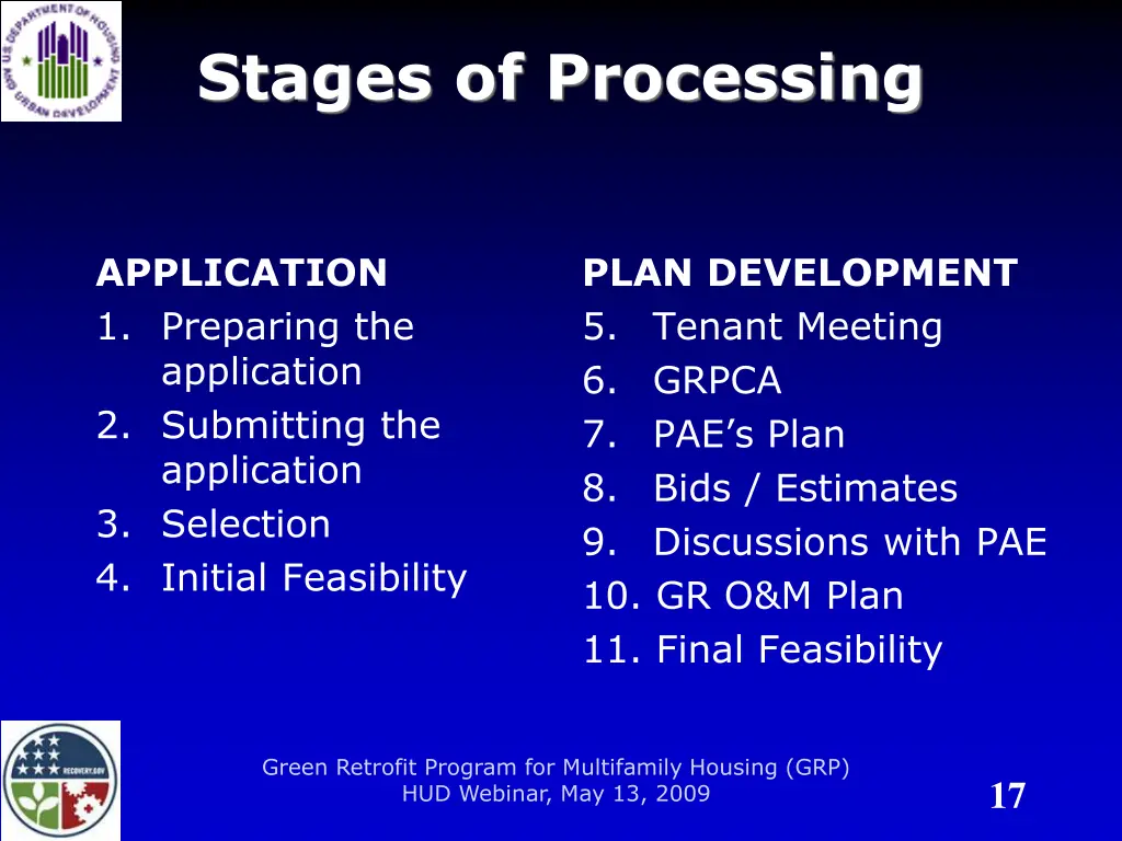 stages of processing
