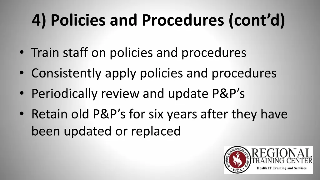 4 policies and procedures cont d