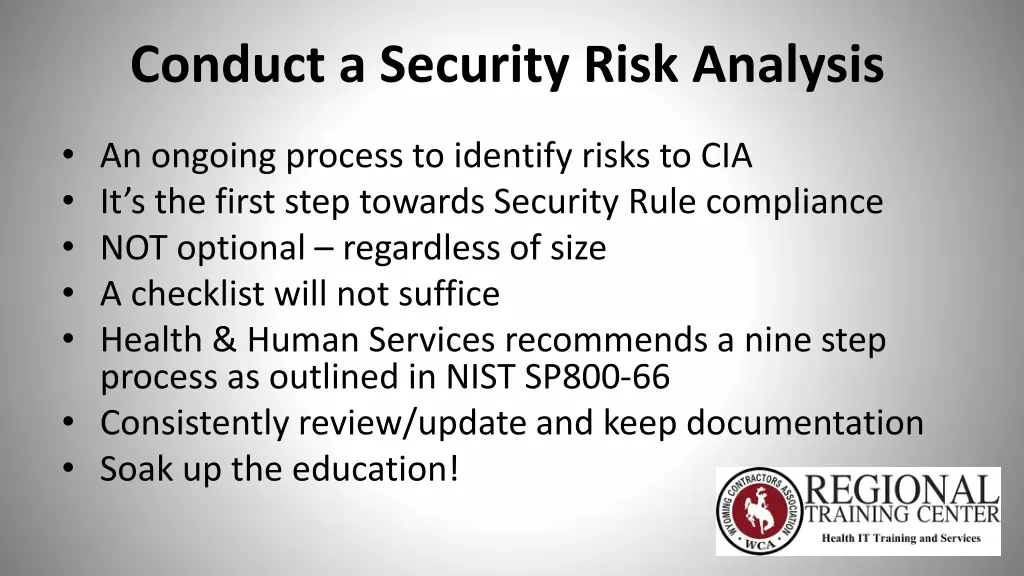 conduct a security risk analysis