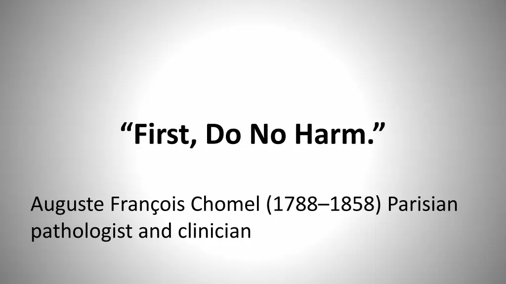 first do no harm
