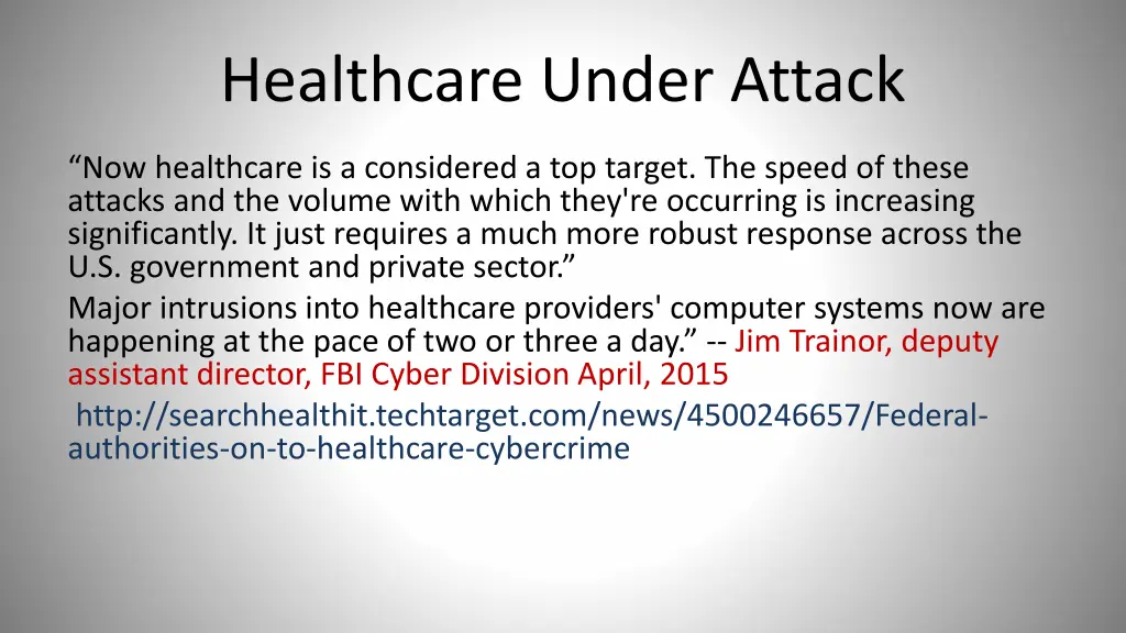 healthcare under attack