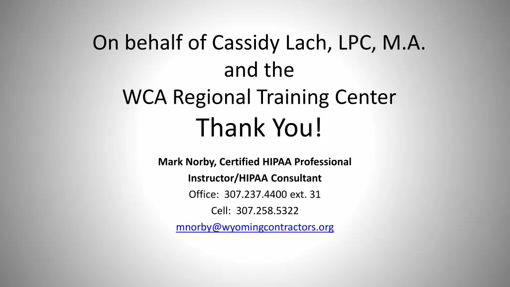 on behalf of cassidy lach