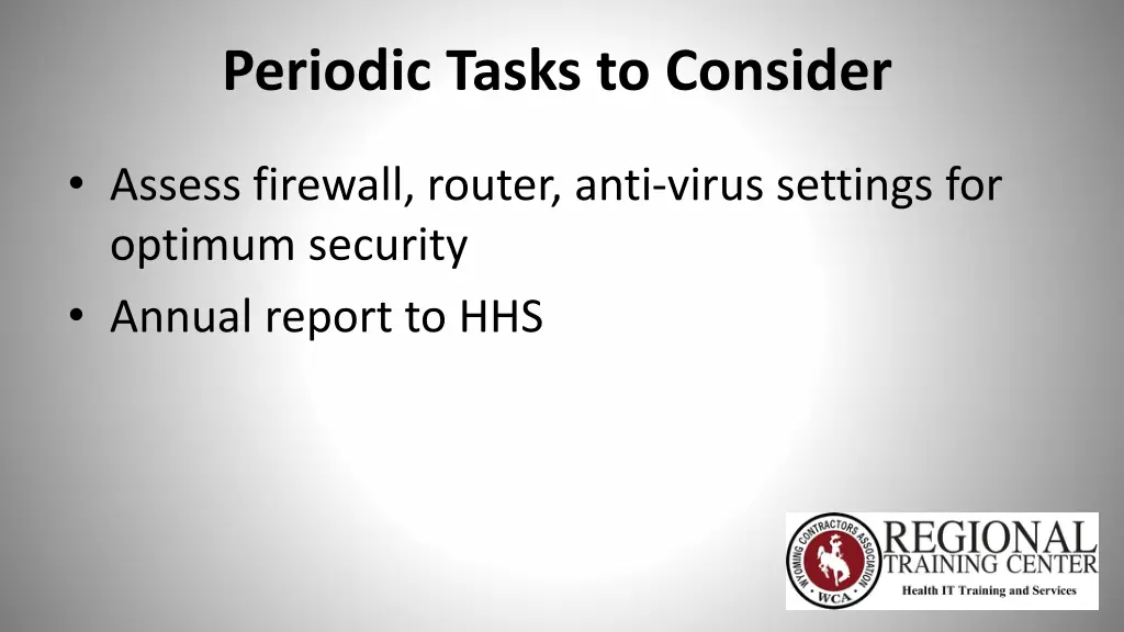 periodic tasks to consider 1