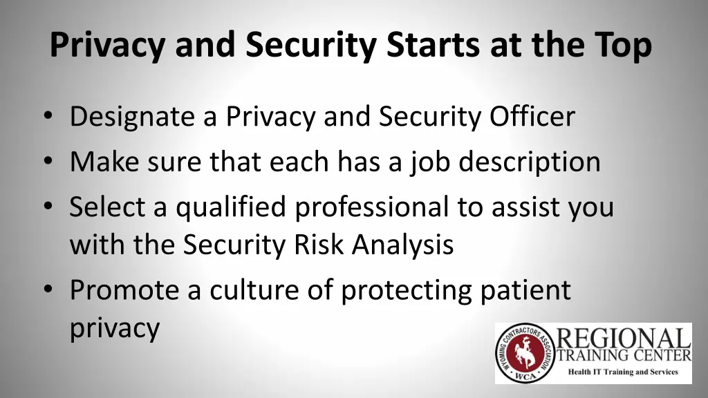 privacy and security starts at the top