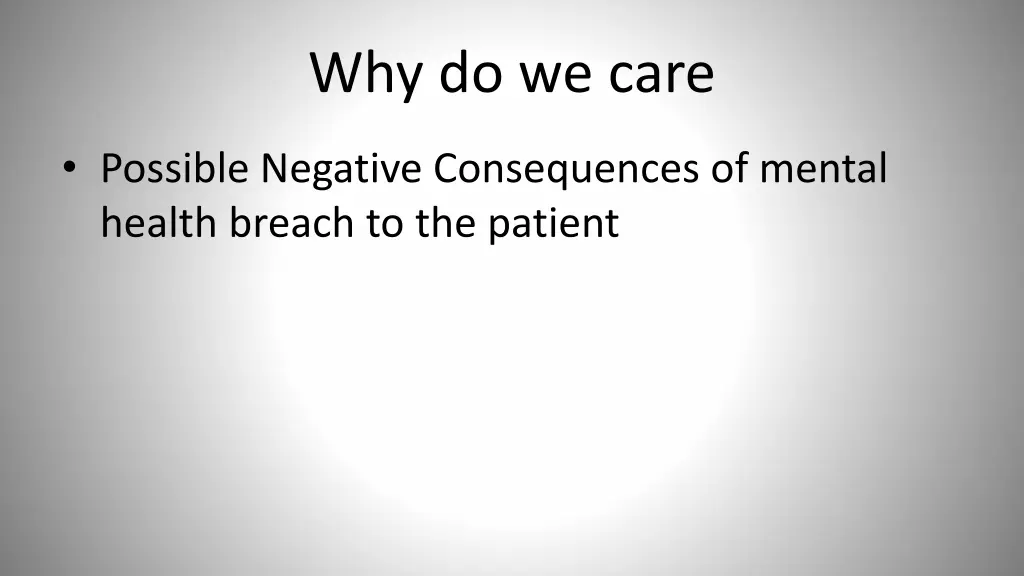 why do we care