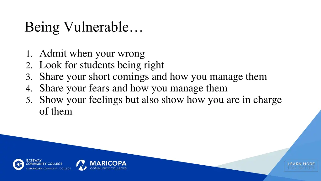 being vulnerable