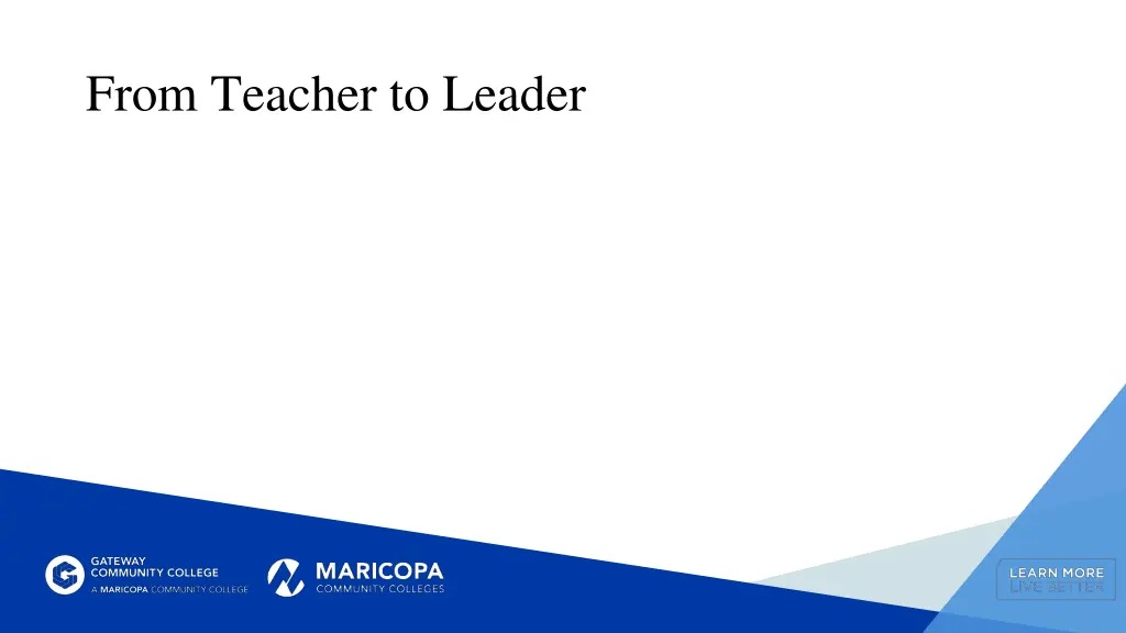 from teacher to leader