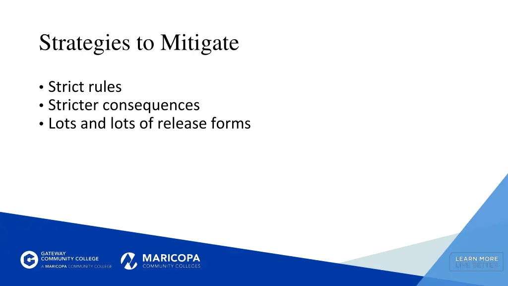 strategies to mitigate