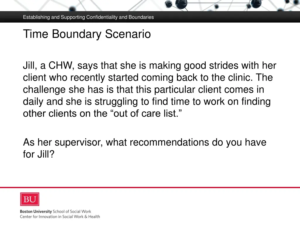 establishing and supporting confidentiality 14