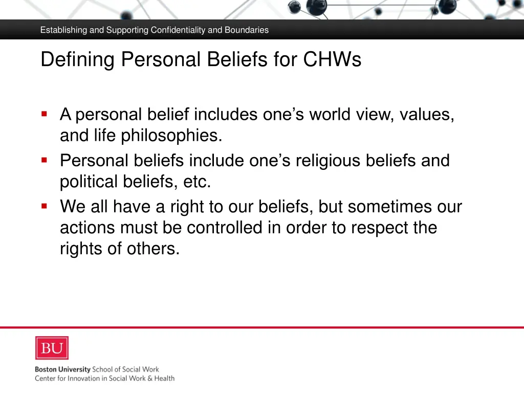 establishing and supporting confidentiality 22