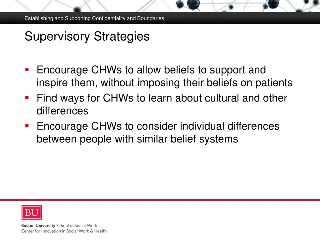 establishing and supporting confidentiality 24