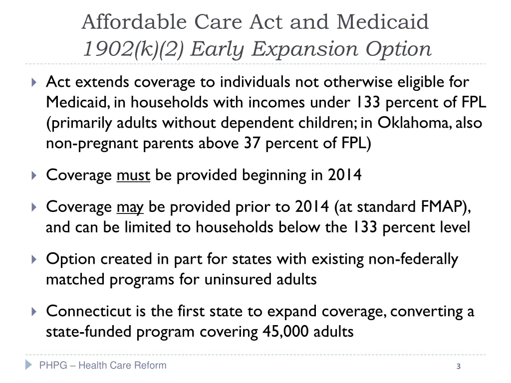 affordable care act and medicaid 1902 k 2 early