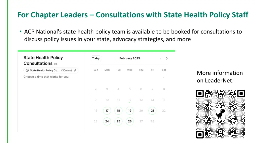 for chapter leaders consultations with state
