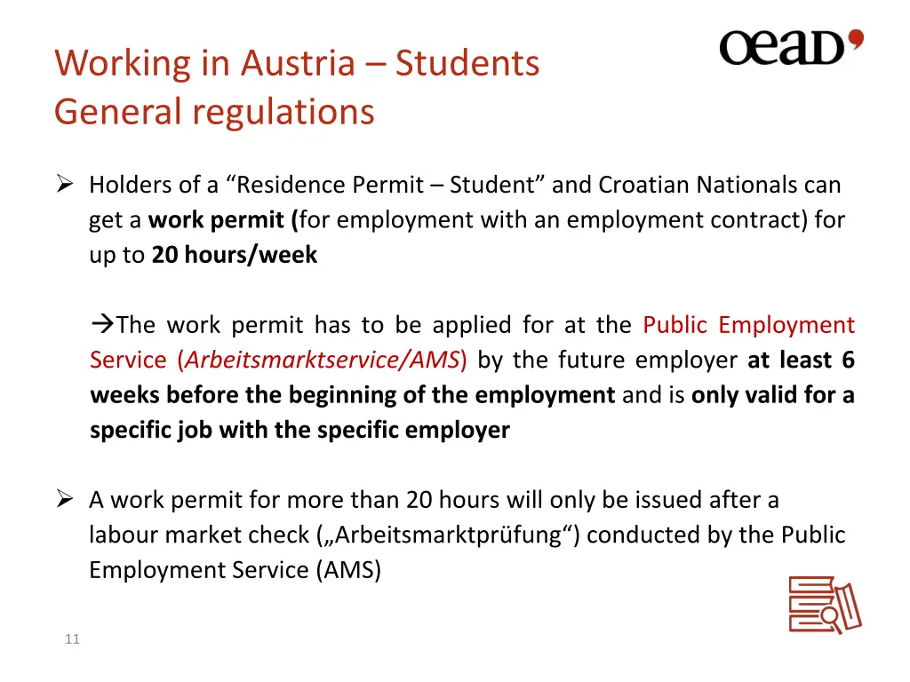 working in austria students general regulations