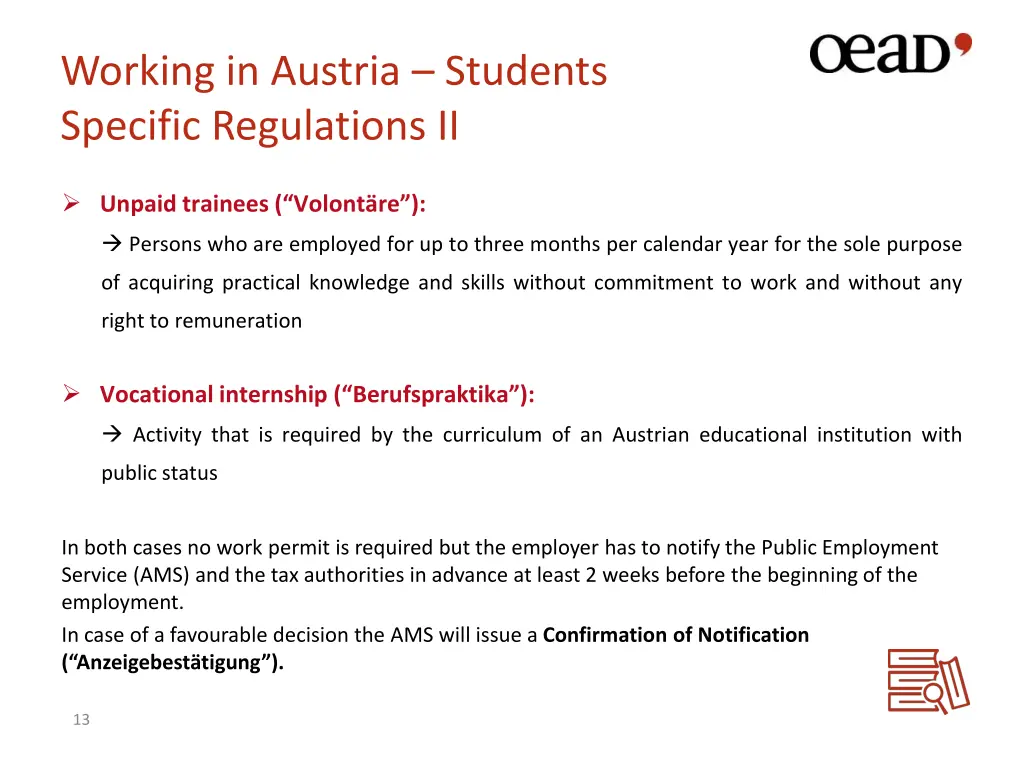 working in austria students specific regulations