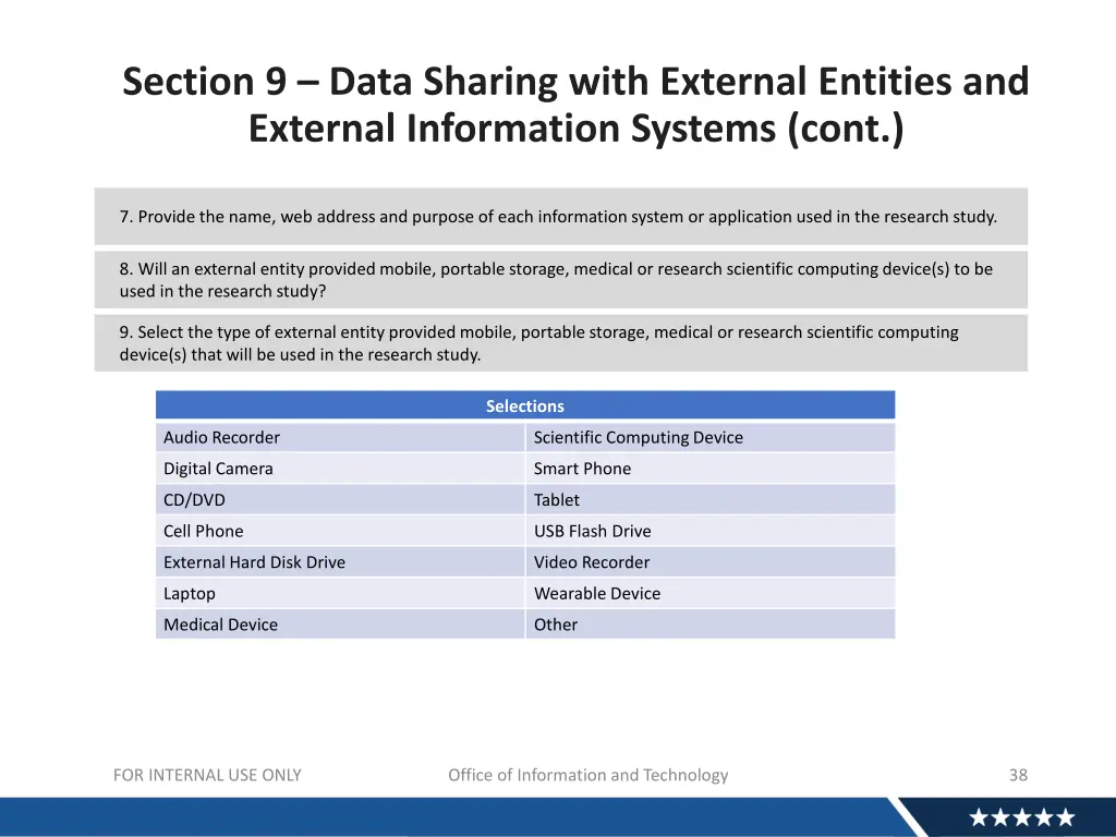 section 9 data sharing with external entities 1