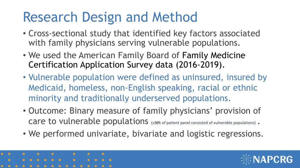 research design and method cross sectional study