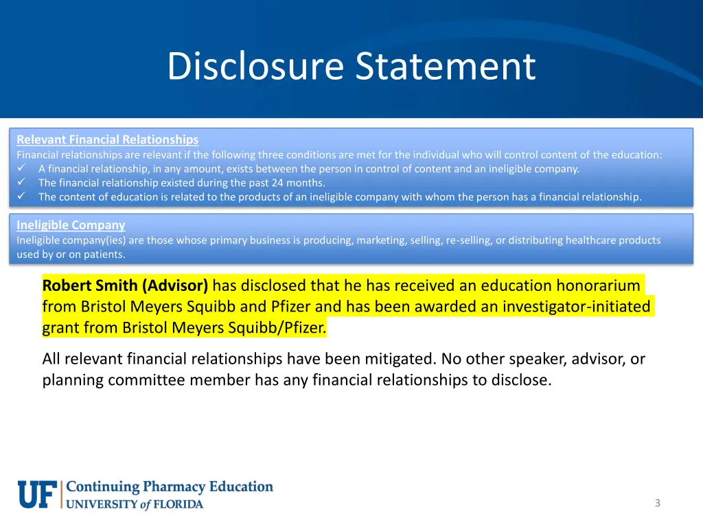 disclosure statement 1