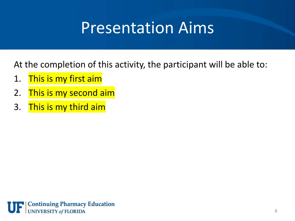 presentation aims