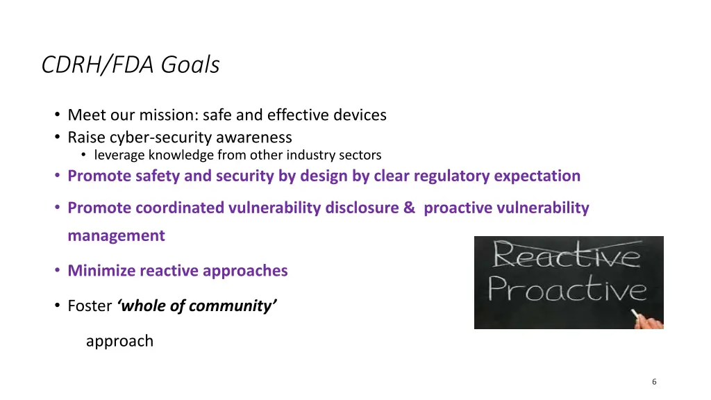 cdrh fda goals