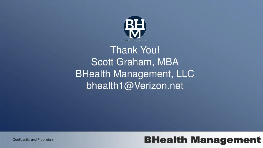 thank you scott graham mba bhealth management