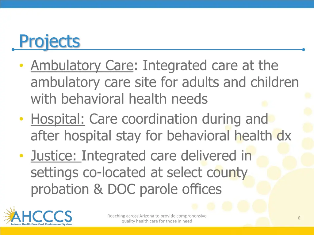 projects ambulatory care integrated care