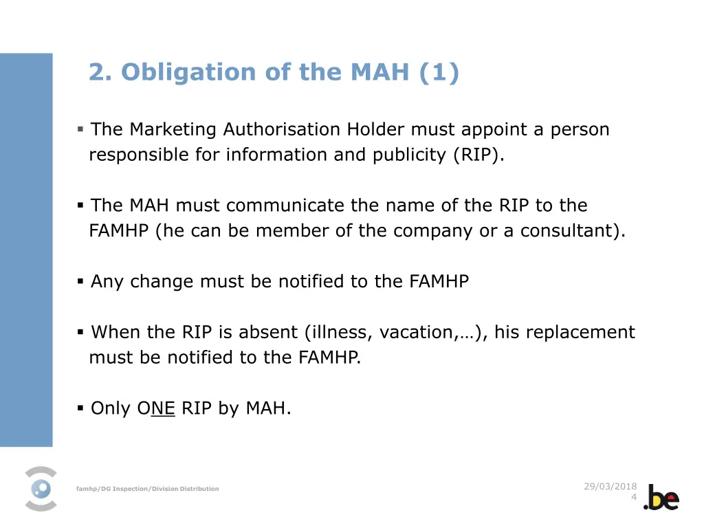 2 obligation of the mah 1
