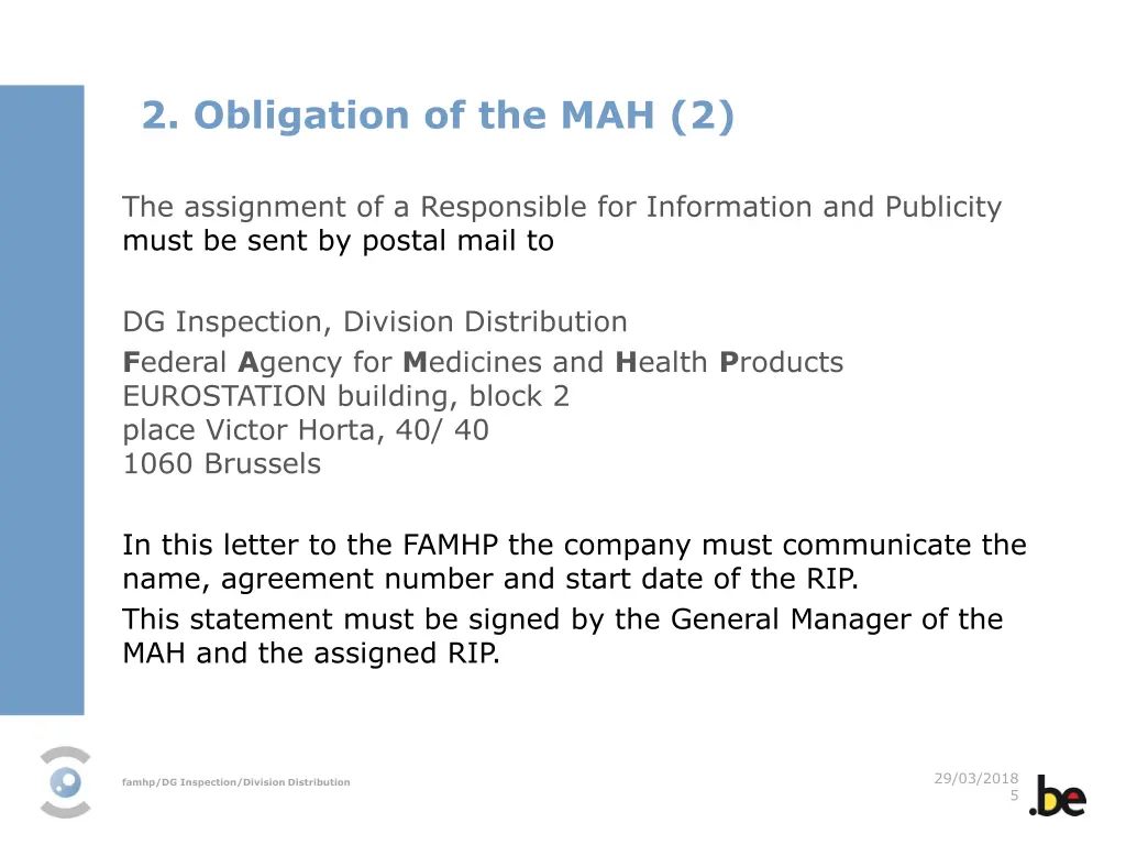 2 obligation of the mah 2
